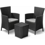 Tweedelige tuinset met tafel en kussens NIEUW, Kunststof, Nieuw, Tuinset, Hocker