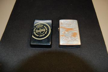 2x vintage "Zippo" aanstekers. Warsteiner & American Style. beschikbaar voor biedingen
