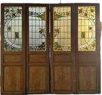 Set Jugendstil openslaande deuren met zijpanelen 245x260cm., Ophalen