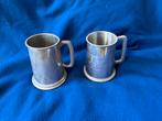 Tinnen Drinkbekers, Glazen Bodem - Engels, pewter, Antiek en Kunst, Antiek | Tin, Ophalen of Verzenden