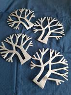 Set van 4 st. vintage / retro messing pannen onderzetters, Antiek en Kunst, Curiosa en Brocante, Ophalen