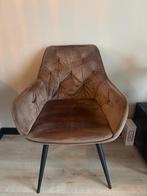 Te koop 2 bruine velvet eetkamer stoelen, Huis en Inrichting, Stoelen, Ophalen, Twee, Bruin, Zo goed als nieuw