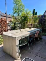 Tuintafel met stoelen, Ophalen of Verzenden, Gebruikt, Rechthoekig, Hout