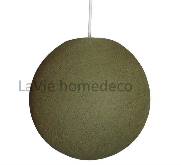 Mooie hanglamp Cotton Ball Kaki, Huis en Inrichting, Lampen | Hanglampen, Nieuw, Minder dan 50 cm, Ophalen of Verzenden