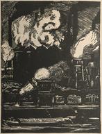 Artur Zahn (1886-1970) Houtsnede 'Hoogoven' 1923. Afmetingen, Antiek en Kunst, Verzenden