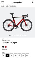Cannondale Systemsix Ultegra (Di2) Candy Red 51, 28 inch, Carbon, 49 tot 53 cm, Zo goed als nieuw
