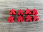 8 Carcassonne Meeples - Rood, Een of twee spelers, Ophalen of Verzenden, Gebruikt, 999 Games b.v.