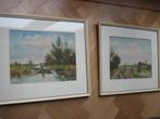 2 Aquarellen door Anton Dirckx  (1878 - 1927), Antiek en Kunst, Kunst | Schilderijen | Klassiek, Ophalen of Verzenden