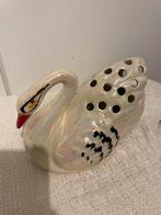 Vintage decoratieve zwaan bloemenhouder, Huis en Inrichting, Overige kleuren, Ophalen of Verzenden, Minder dan 50 cm, Glas