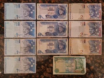 11 x bankbiljetten Maleisië Ringgit beschikbaar voor biedingen