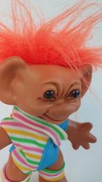 Uneeda vintage Troll, jaren 80. Oranje haar. 17 cm. T5., Tweedehands verkoop, Tweedehands verkoop, Gebruikt, Overige typen