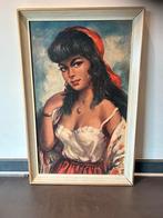 Vintage Schilderij Zigeunerin Torino, Ophalen of Verzenden