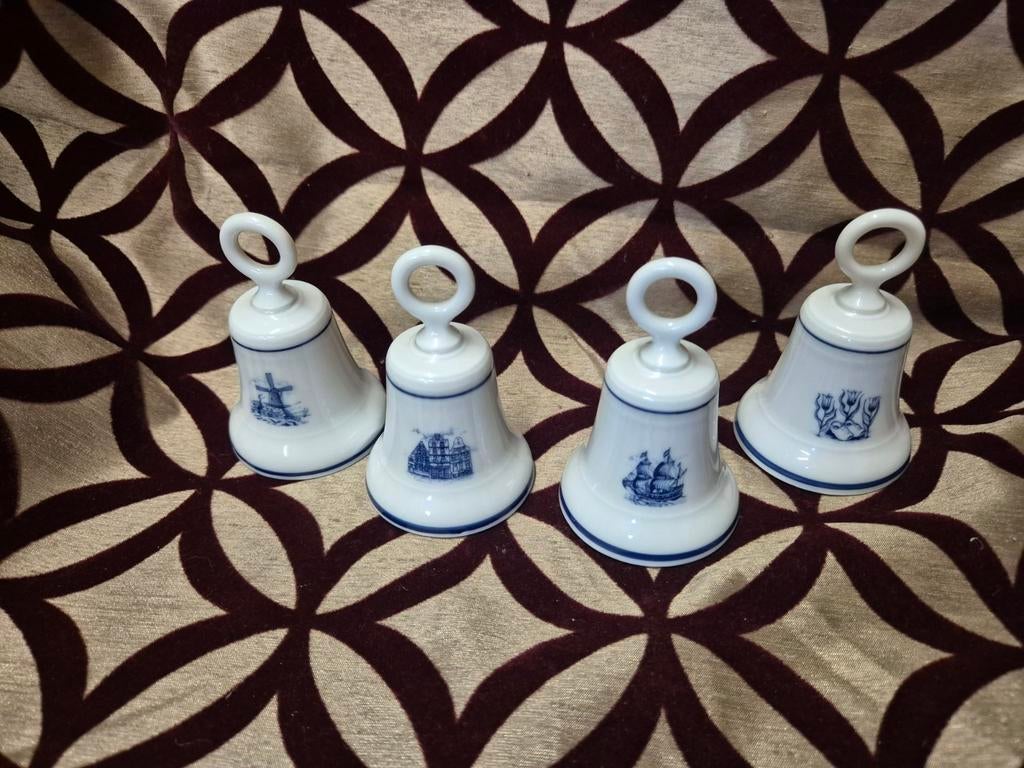 Delfts Blauwe Klokjes - Set van 4, Ophalen of Verzenden, Gebruikt, Porselein, Nederland