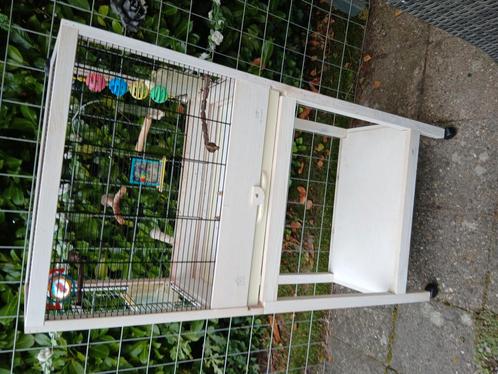 Vogelkooitje ( 2 delig ), Dieren en Toebehoren, Vogels | Hokken en Kooien, Zo goed als nieuw, Vogelkooi, Hout, Ophalen
