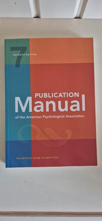 Publication Manual of the American Psychological Association beschikbaar voor biedingen