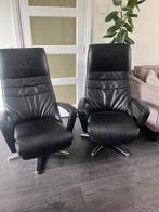 2 De Toekomst Relaxfauteuils Twice Op Accu Zwart Leer M/L, Huis en Inrichting, Fauteuils, Ophalen of Verzenden, Zo goed als nieuw