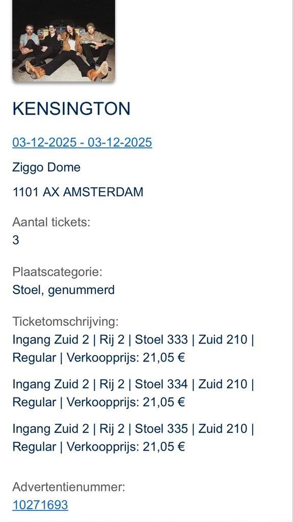 3 Tickets Kensington woensdag 03-12-2025 te koop!, Tickets en Kaartjes, Kortingen en Cadeaubonnen, Drie personen of meer, Pretpark