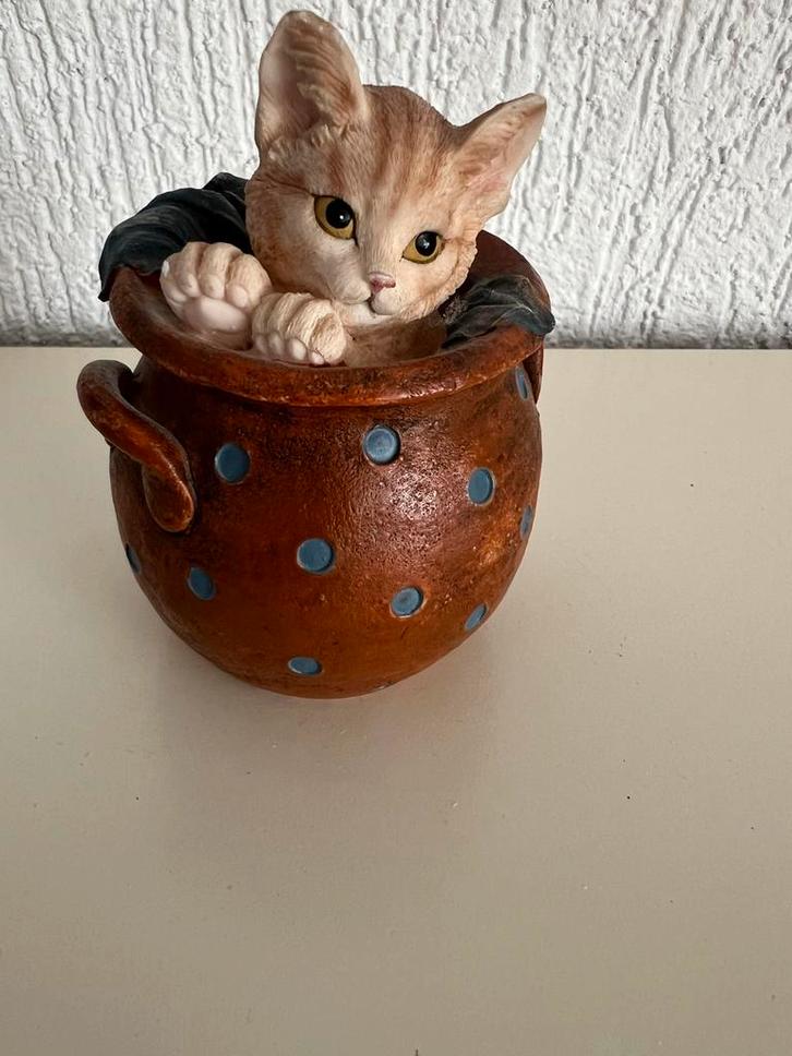 Schattig Francien Kattenbeeldje “ Binkie”, Verzamelen, Beelden en Beeldjes, Gebruikt, Dier, Ophalen of Verzenden
