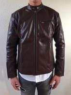 Donker bruine leren jassen biker jacks heren is maat L, Ophalen of Verzenden, Nieuw, Maat 52/54 (L), Bruin