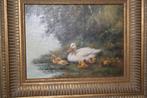 Schilderij van J. Damstra. Eendjes, Ophalen of Verzenden
