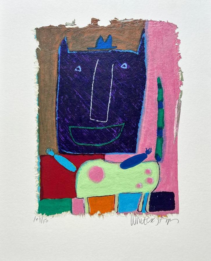 Zeefdruk Wouter Stips, Antiek en Kunst, Kunst | Litho's en Zeefdrukken, Verzenden