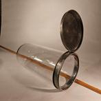 10 Vintage Glazen Stolpen met Aluminium Klep - 1960, Ophalen