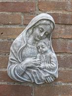 Maria met kind wanddecoratie betonnen beeld tuinbeeld beton, Tuin en Terras, Ophalen of Verzenden