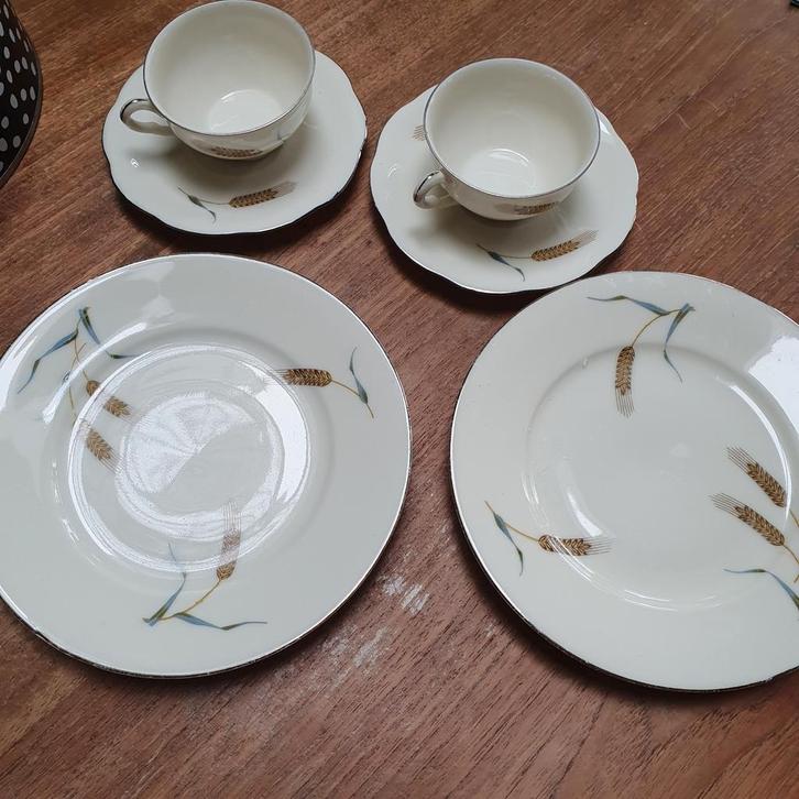 Vintage PULS Lilian Servies - Kopjes, Schotels en Borden, Antiek en Kunst, Antiek | Servies compleet, Ophalen