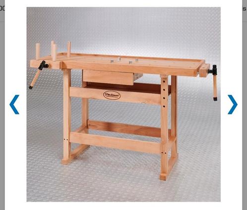 Houten Werkbank met 2 Bankschroeven, Doe-het-zelf en Verbouw, Werkbanken, Zo goed als nieuw, 70 tot 120 cm, Bankschroef, Ophalen