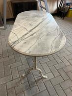 Marmeren tafel met gietijzeren onderstel, Huis en Inrichting, Tafels | Eettafels, Ophalen, Gebruikt, 100 tot 150 cm, 50 tot 100 cm