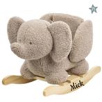 Olifant Teddy - schommelpaard - Hobbelpaard taupe ( met naam, Ophalen of Verzenden, Nieuw, Kraamcadeau