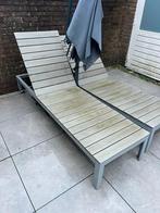 Houten Ligbedden - Lang 200cm, Tuin en Terras, Ligbedden, Ophalen, Gebruikt, Kunststof, Verstelbaar
