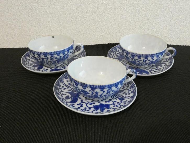 3x Japanse kop en schotel HO-HO BIRDS [330], Antiek en Kunst, Antiek | Porselein, Ophalen
