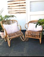 2 vintage rotan  fauteuils / stoelen Noordwolde, Riet of Rotan, Twee, Gebruikt, Ophalen of Verzenden