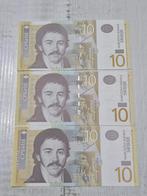 Servische 3x10 Dinara 2006-2013 UNC, Ophalen of Verzenden, Overige landen, Setje