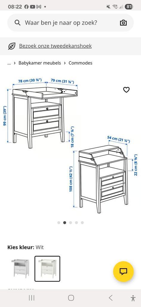Commode met opklapbaar gedeelte, Kinderen en Baby's, Kinderkamer | Commodes en Kasten, Gebruikt, 90 tot 105 cm, 100 cm of meer