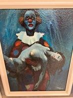 Schilderij vrouw naakt met clown Reint Tonnis de Jonge, Ophalen of Verzenden