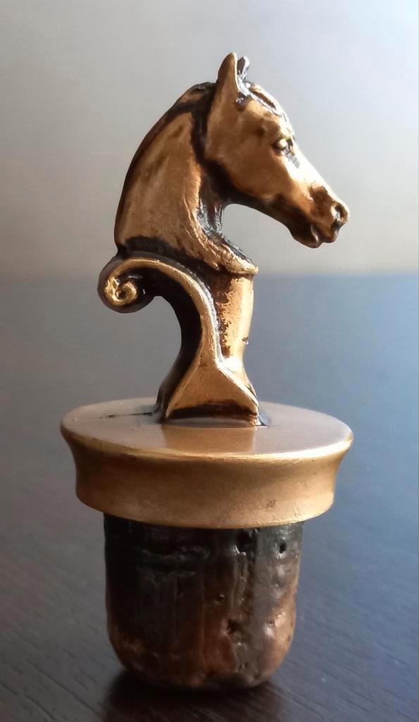vintage whisky, wijnstopper paard torso, paardenhoofd, Antiek en Kunst, Antiek | Koper en Brons, Ophalen of Verzenden