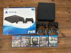 PS4 1TB met 2 controllers + 5 games, Online, 2 spelers, Zo goed als nieuw, Vanaf 3 jaar