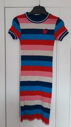 Fijn jurkje gestreept roze rood blauw wit mt 122/128, Kinderen en Baby's, Kinderkleding | Maat 122, Ophalen, Meisje, Zo goed als nieuw