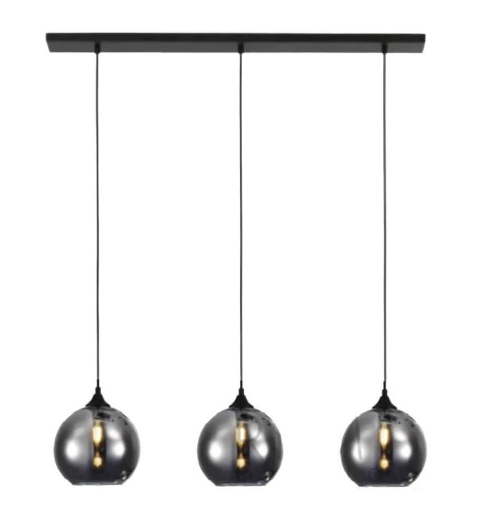 HANGLAMP SMOKE GLASS 3 OP RIJ EETAFEL LAMP ERIC KUSTER 75€!!, Huis en Inrichting, Lampen | Hanglampen, Nieuw, Ophalen of Verzenden