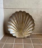 Messing/verzilverde schelp schaal, Ophalen of Verzenden, Gebruikt, Rond