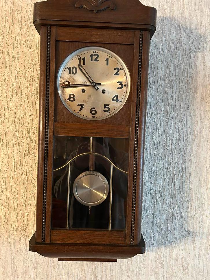 Antieke Wandklok met Pendule, Antiek en Kunst, Antiek | Klokken, Ophalen