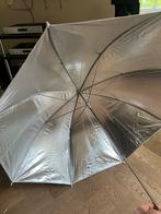 Wit/Zilveren Flitsparaplu voor Fotografie, Ophalen of Verzenden, Zo goed als nieuw, Statief of Scherm