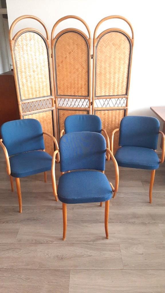 Set van 6 Thonet/Ligne stoelen, Huis en Inrichting, Stoelen, Gebruikt, Bruin, Ophalen