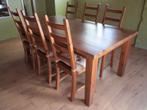 Ikea eetkamertafel met 6 stoelen, Huis en Inrichting, Ophalen, Zo goed als nieuw, Ikea, 6 tot 8 stoelen