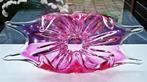 Murano Glaskunst Glazen Design Schaal - Roze & Blank Glas, Ophalen of Verzenden