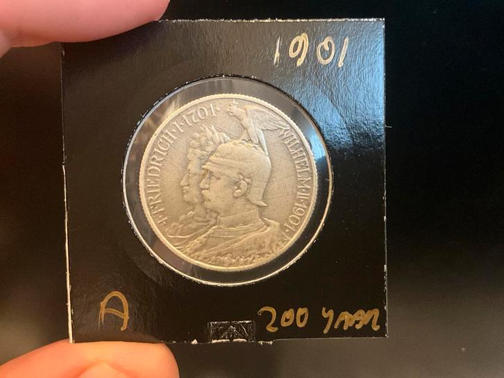 2 Mark Duitsland 1901 - Wilhelm II, Postzegels en Munten, Munten | Europa | Niet-Euromunten, Losse munt, Duitsland, Zilver, Ophalen of Verzenden