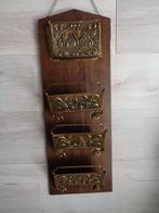 hoge hout met koper brievenhouder, Antiek en Kunst, Ophalen of Verzenden