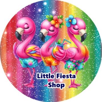 LF3796 icing frosting flamingos 19cm eetbare taart print  beschikbaar voor biedingen